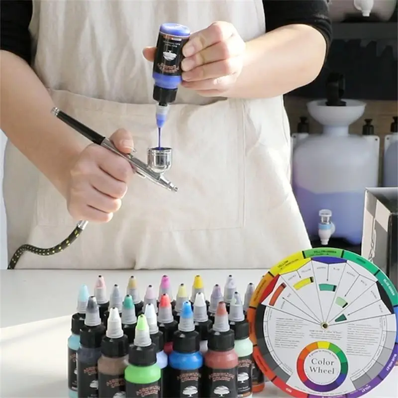 Acrylic Paints Airbrush Acrylic Paint 1/3/5*30ml /Bottle 24 Colors Waterproof Pigments for Car & Wall Decoration Model Coloring DIY