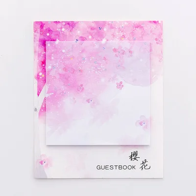 Японское аниме мини пустой блок Бумажный Блокнот записная книжка Kawaii школьные офисные принадлежности милые Memopad канцелярские принадлежности для детей девочка подарок пункт - Цвет: pure sakura