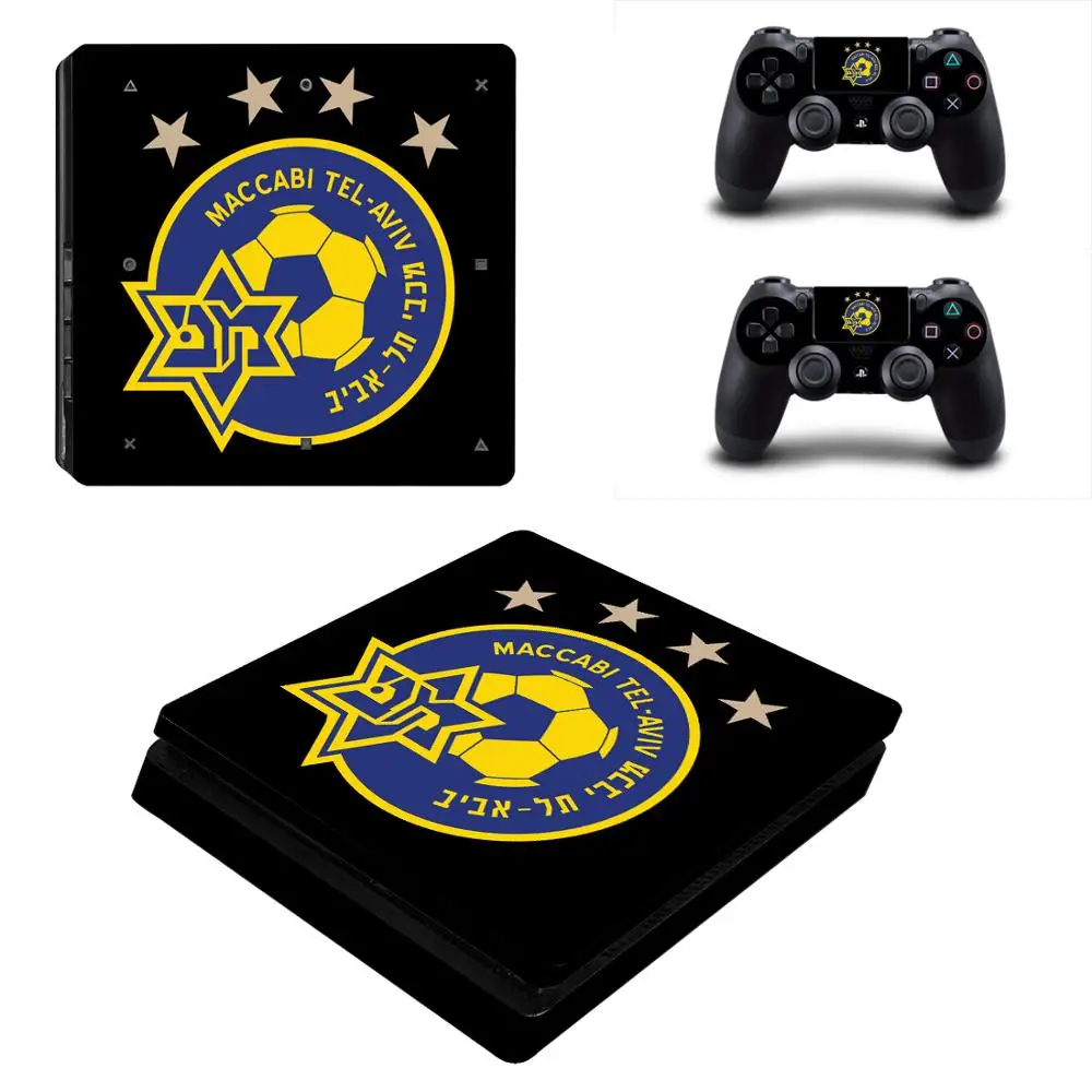 KYSP4S-1229 Маккаби Тель Авив FC PS4 тонкая кожа Наклейка виниловая для sony Playstation 4 консоль и контроллеры PS4 тонкая кожа Наклейка - Цвет: KYSP4S-1229