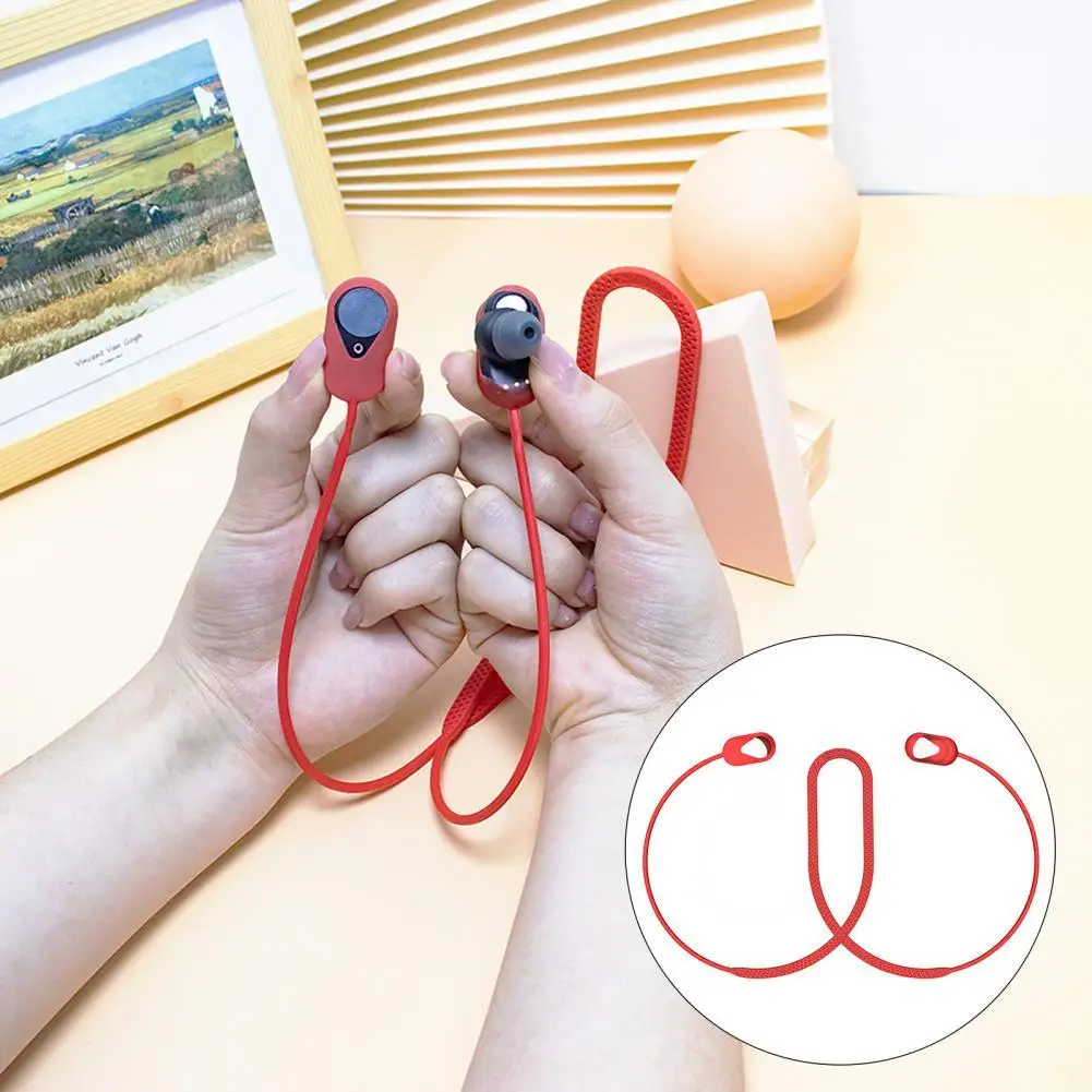 

Ремешок для наушников с защитой от потери, практичный силиконовый ремешок для наушников, совместимый с Bluetooth, для Sony WF-1000XM3