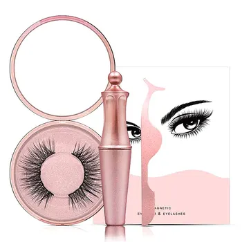 

Magnetic Eyeliner for Magnetic Lashes Set With 2 Pair Reusable Lashes Waterproof Long Lasting Natural Eyelashes Custom Packaging