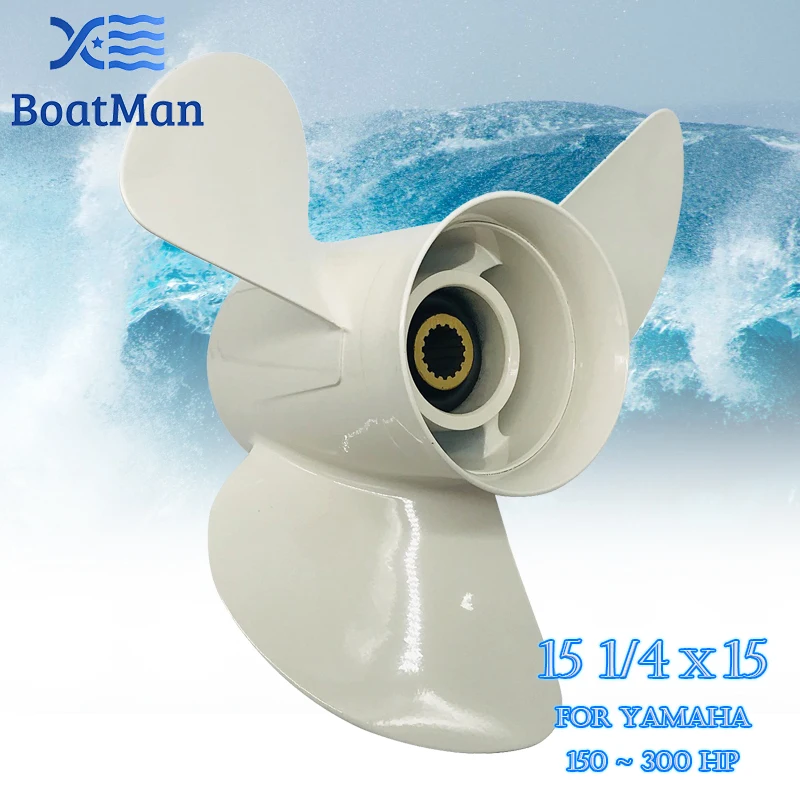 Boat Propeller 15 1/4x15  For Yamaha Outboard Motor 150-300HPAluminum 15 Tooth Spline Engine Part