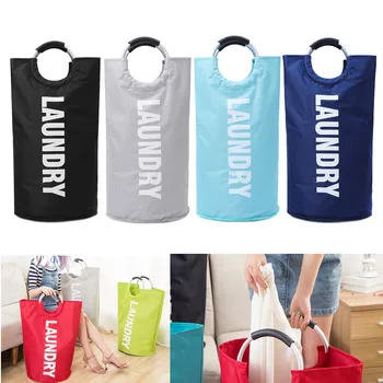 

Dirty Clothing Fabric Collapsible Hamper Large Waterproof Laundry Hamper Foldable Clothes Storage Basket Washing Bag Bin