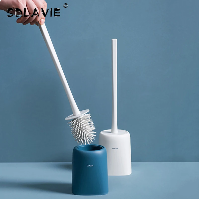 

SDLAVIE TPR Silicone Toilet Brush Holder Sets Household Floor Standing Bathroom Cleaning Accessories Creative Wc Brush Stand
