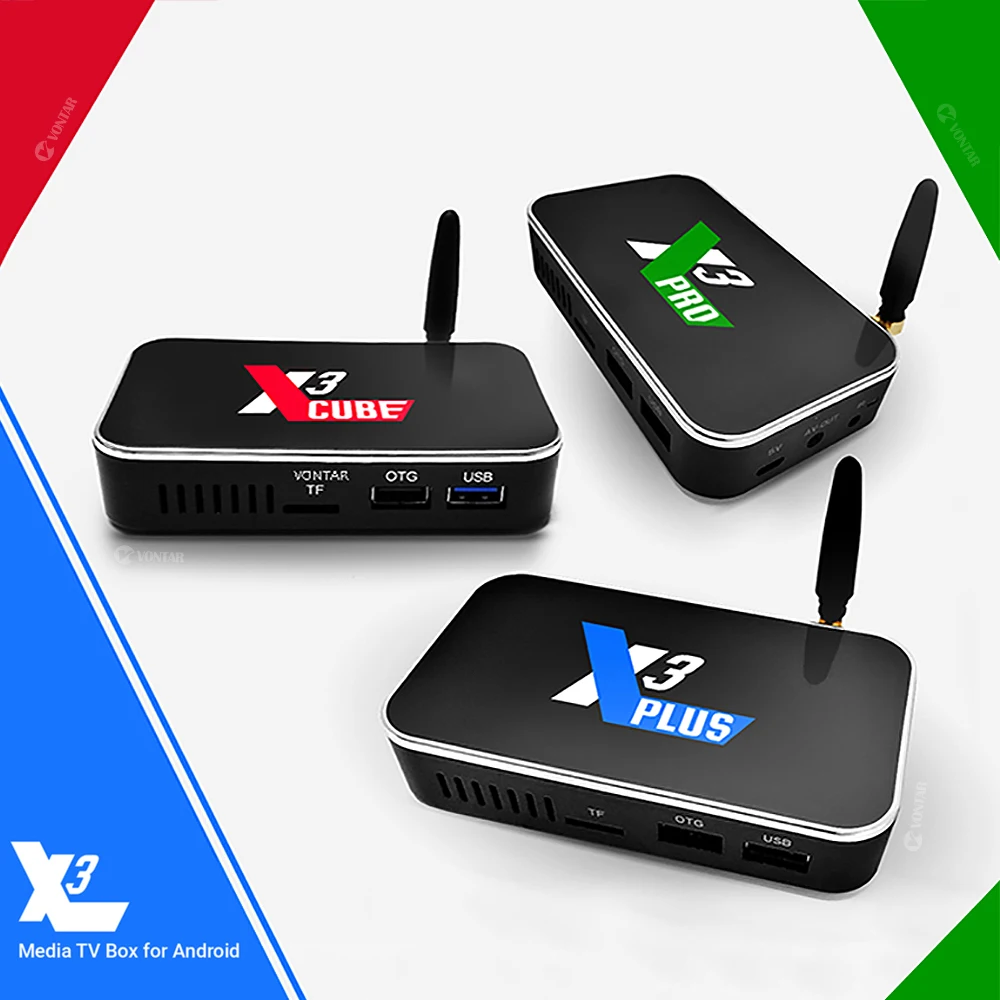 X3 Pro Android 9.0 TV Box Amlogic S905X3 X3 Plus DDR4 4GB 32GB 64GB 2.4G/5G WiFi 1000M BT 4.2 4K HD