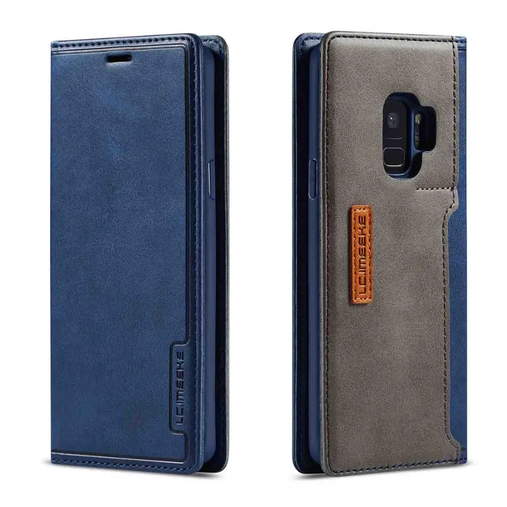 navy Флип-чехол для samsung Galaxy S9 Plus Ретро Folio кожаный, в виде бумажника, Магнитный чехол для телефона Galaxy S9 S10 Note 10 Coque - Цвет: navy