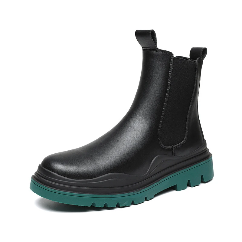 

Green Sole Men Chelsea Boots New Man Chimney Boots Mens Social Sneakers Husband