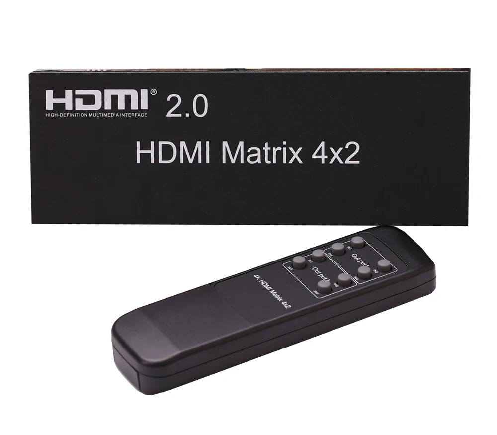 HDMI 2,0 True Matrix Scaler 4x2 4K 60 Гц HDMI видео переключатель сплиттер конвертер Поддержка двойной аудио выход оптический и стерео EDID 3D