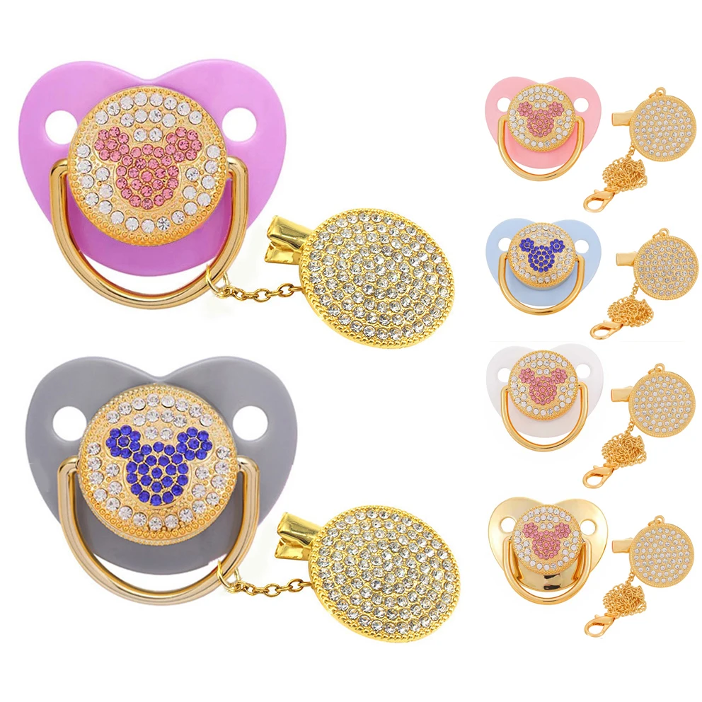 Baby Pacifier Rhinestone Clips Rhinestone Pacifier Holder Drop