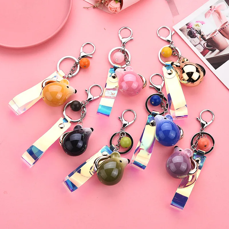 

The new color zodiac lovely little mouse acrylic key chain creative lady handbags hang hang one of the best gifts