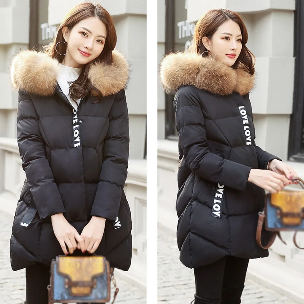 Модная женская зимняя теплая хлопковая зимняя куртка с капюшоном, пальто с длинными рукавами, женские парки для женщин