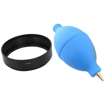

2 Pcs Camera Accessories: 1 Pcs 1 Pcs Screw Mount 77mm Hood & 1 Pcs Rubber Cleaning Tool Air Dust Blower Ball