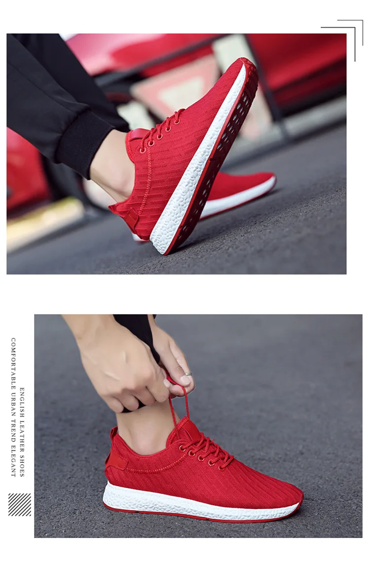 Стиль Мужская обувь Тренд моды мужская повседневная спортивная обувь удобная Корейская обувь для бега