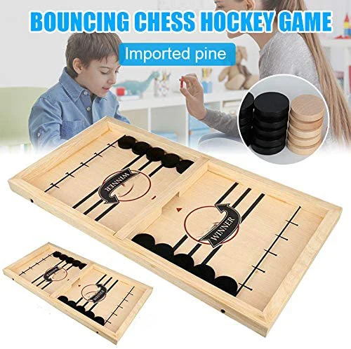 

Catapult Chess Bumper Chess Parent-child Interactive Game Puck Game Table Desktop Battle 2 In 1 Ice Hockey Game