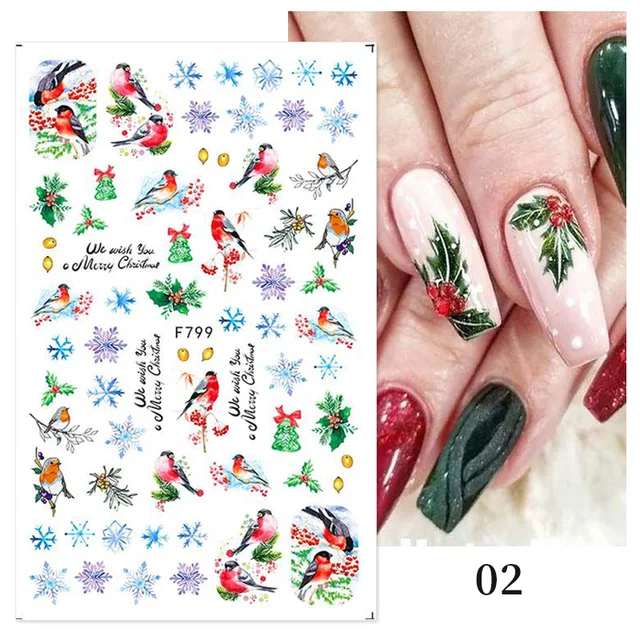 1PC Lines Maple Leaves Nail Foil Stickers Autumn Gold Flower Leaves Transfer Decals Slider Nails Art Decoration DIY Manicures F799