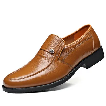 

Hot 2020 New Male Dress Shoes Fashional Men Business Breathable Cow Leather Square Round Toe Men Casual Shoes High quality Shoes