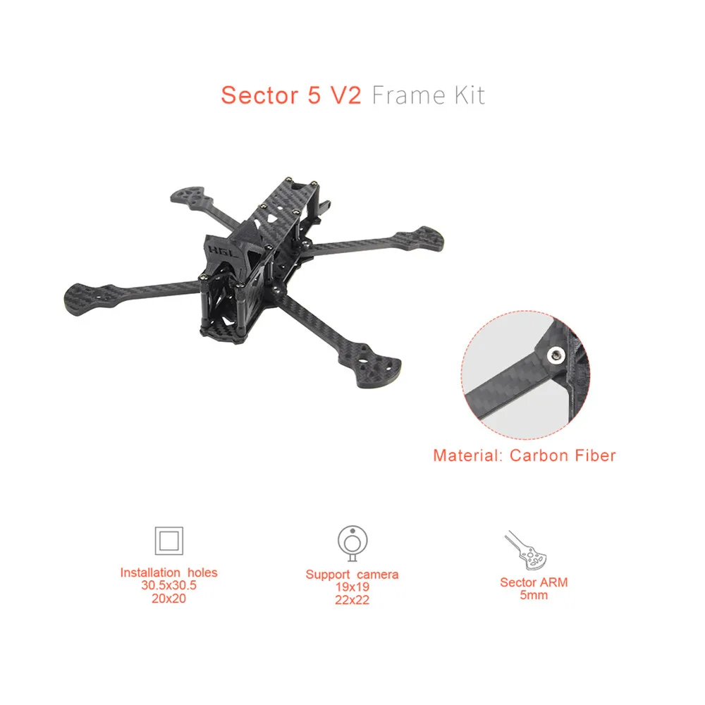 HGLRC Sector 5 V2 F7 двойной контроль полета FPV гоночный Дрон BNF PNP Квадрокоптер вертолет с несколькими несущими винтами, Мультикоптер w/60A 4в1 ESC 2306 мотор