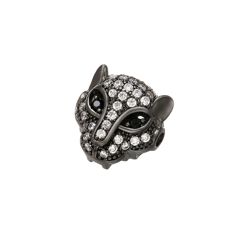 Beads for Jewelry Making 11*11mm Brass Cubic Zirconia Leopard Beads Hole 1.5mm VZ168 VZ230