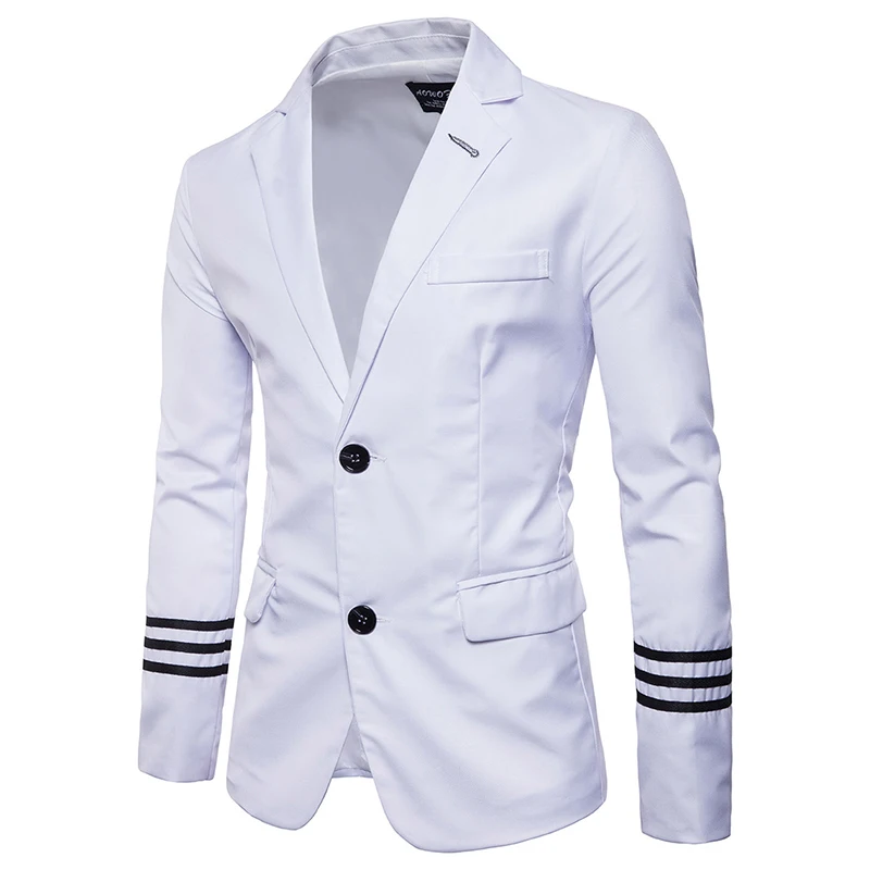 New Arrival casual men Suit coat college style Fashion striped design Mens jacket Slim fit Masculine Blazer Suit Asian size 5XL