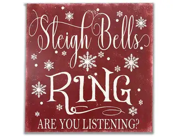 

Sleigh Bells Ring Are You Listening Wood Sign Christmas Wall Decor Above Mantel Wallhanging Wood Plaque