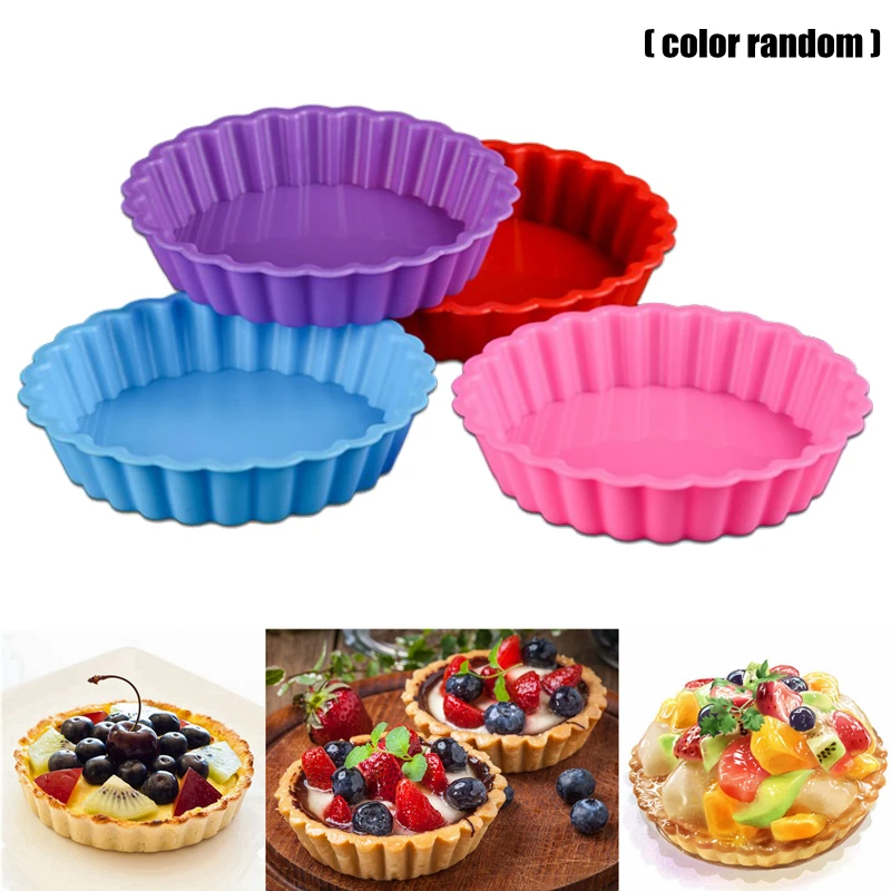 

Eco-friendly Silicone Cake Mold Fruit Pie Mould Egg Tarts Mold Baking Tray Round Fondant Cake Mold Pie Bakeware Pan Baking Tools