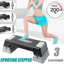 200kg fitness aeróbica passo 3 nível ajustável antiderrapante cardio yoga pedal stepper ginásio exercício exercício fitness passo equipamentos