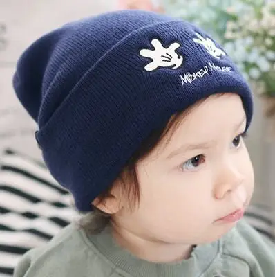 

Autumn And Winter New Style Korean-style Cute Cartoon Mickey Palm Wool Cap Children Men And Women Baby Pullover Knitted Hat Batc