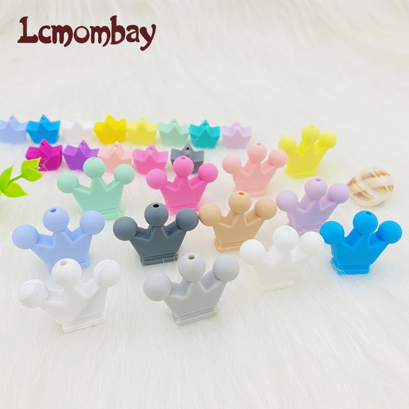 Baby Pacifier-Chain Teething-Toys Crown Silicone Pendant-Accessories Food-Grade 10pcs