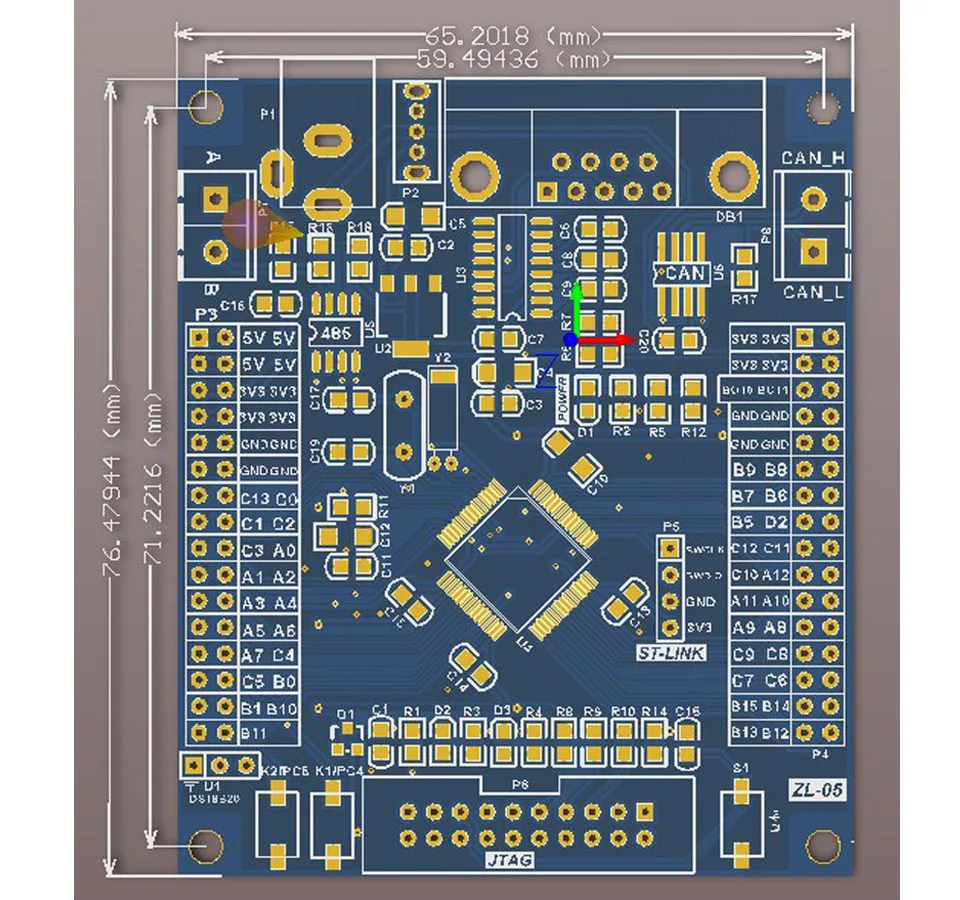 DIY      Cortex M3, STM32F103, STM32F103RB RCT6 LQFP64 , RS232 485 CAN 5PCs Zl-05