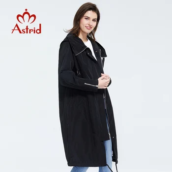 

Astrid 2020 new Spring fashion long trench coat Hooded high quality Urban female Outwear trend Loose Thin coat AS-7017