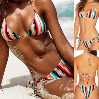 

Pengxiang 2020 bikini stripe sexy gathering swimsuit women's swimsuit 0022