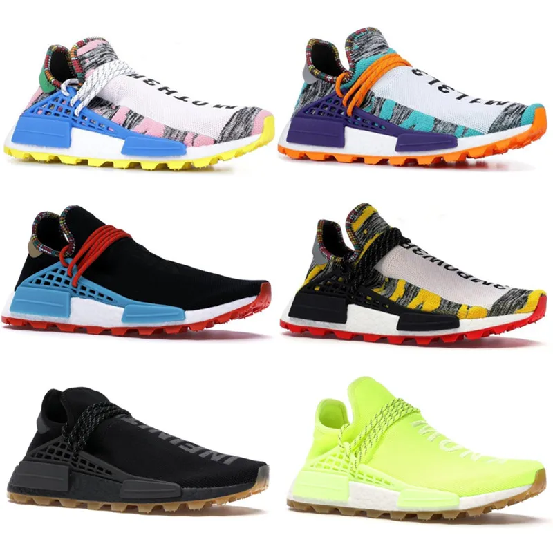 

2020 Human Race Mens Running Shoes Pharrell Williams Infinite Species Know Soul SUN CALM Solar Pack HU Trai Women Sneakers 36-47