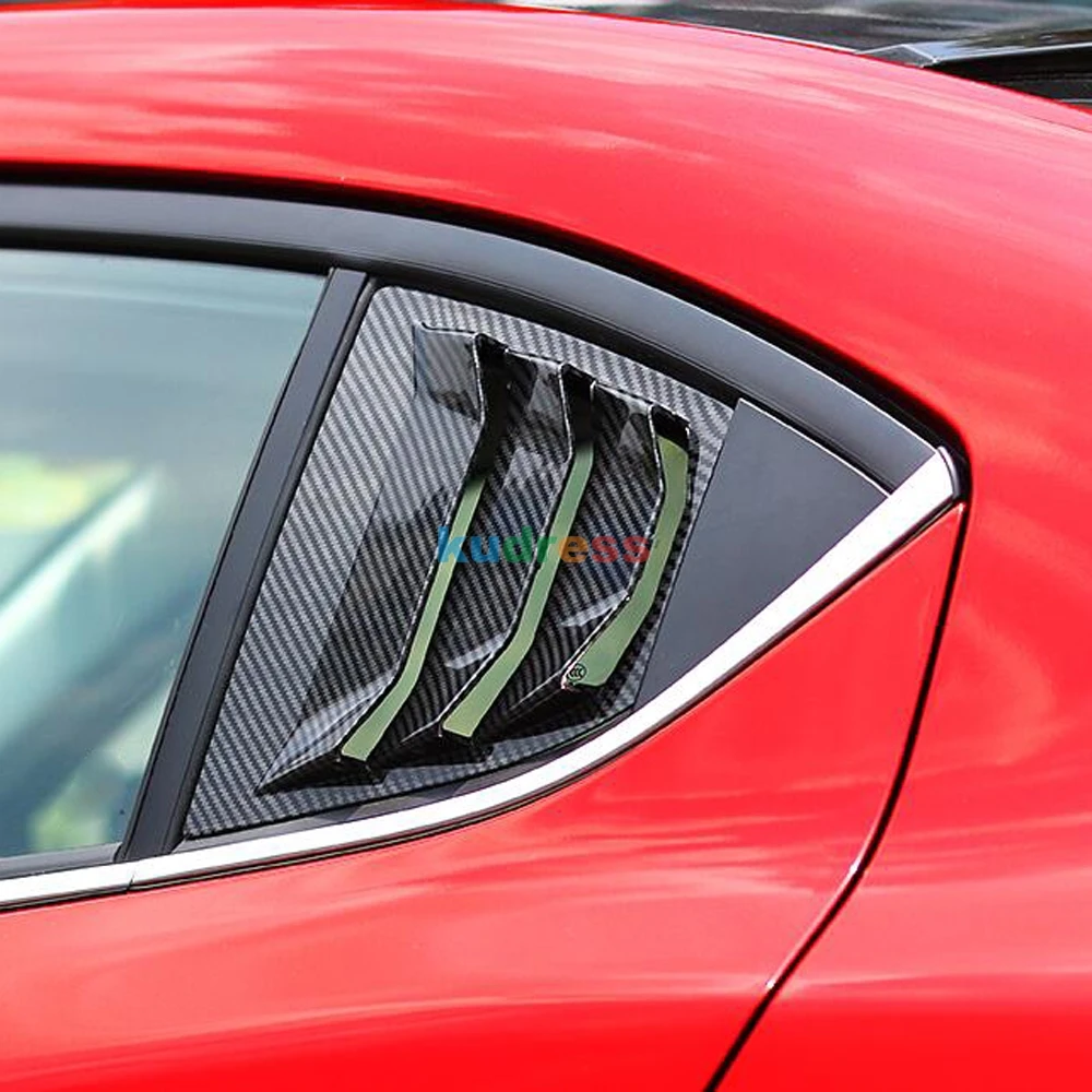 Для Mazda 3 M3 Axela углеродное волокно задняя четверть окна боковые жалюзи автомобиля заднего стекла жалюзи совок крышка отделка Стайлинг