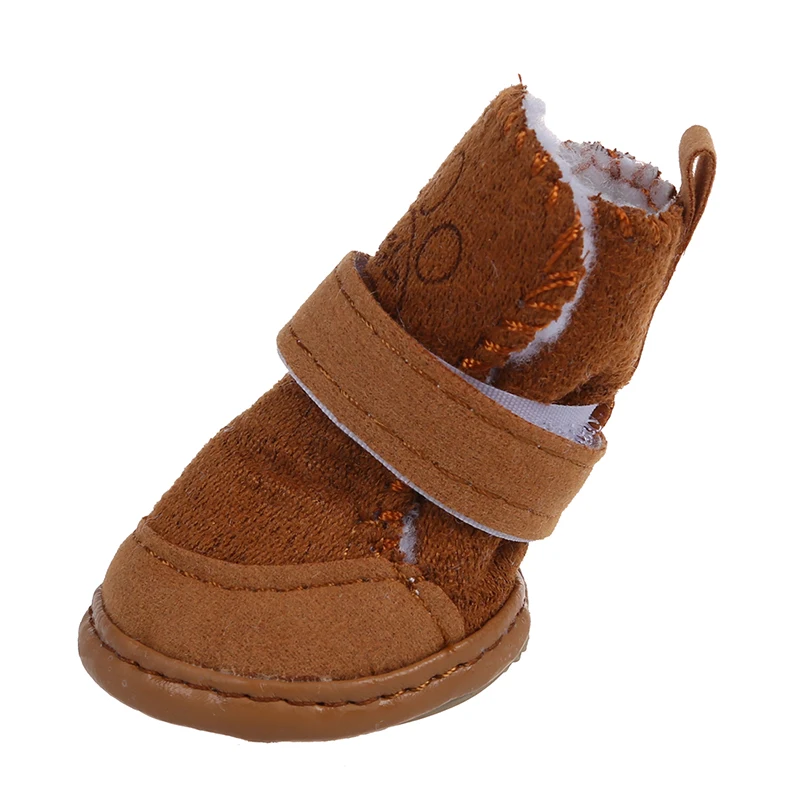 Теплая прогулочная Уютная домашняя собака обувь Сапоги Одежда 3#-загар-подходят лапы(прибл.): 1 3/4 ''x 1 1/2''(Д x Ш