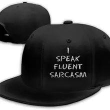 Мужская бейсболка с плоским козырьком и сарказмом, регулируемый черный цвет