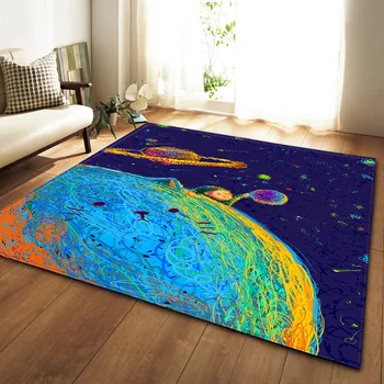 

Universe Galaxy Carpet for Living Room Decor Soft Memory Foam Kids Bedroom Play Mat Rug 3D Space Planet Parlor Floor Area Rug