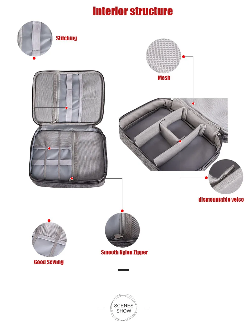 Dropship Travel Digital Storage Bag Portable Electronic Accessories Cable Bag Power Charger Pouch Zipper Box Case USB Cable Bag