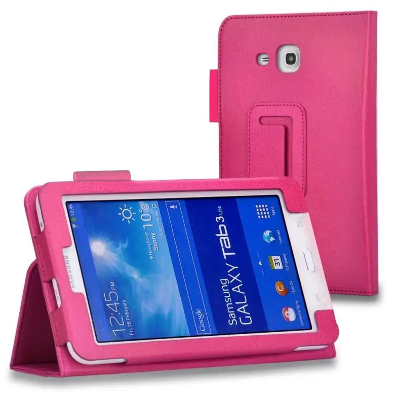 Twee graden Rondsel lila Flip Pu Leather Cover Capa Para For Samsung Galaxy Tab 3 Lite T110 T111  T113 Tablets & Books Case Stand Funda Coque Case + Pen - Tablets & E-books  Case - AliExpress