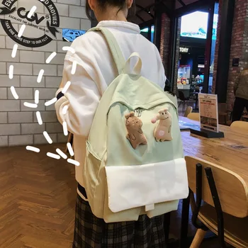 

New junior high school student bag female Korean high school college student backpack cute backpack female