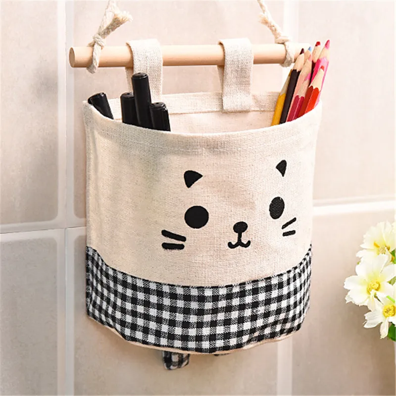 

Fabric Cotton Pocket Storage Wall Hanging Storage Bags Pockets Organizer for Cosmetics Storages Containers Storage Bags