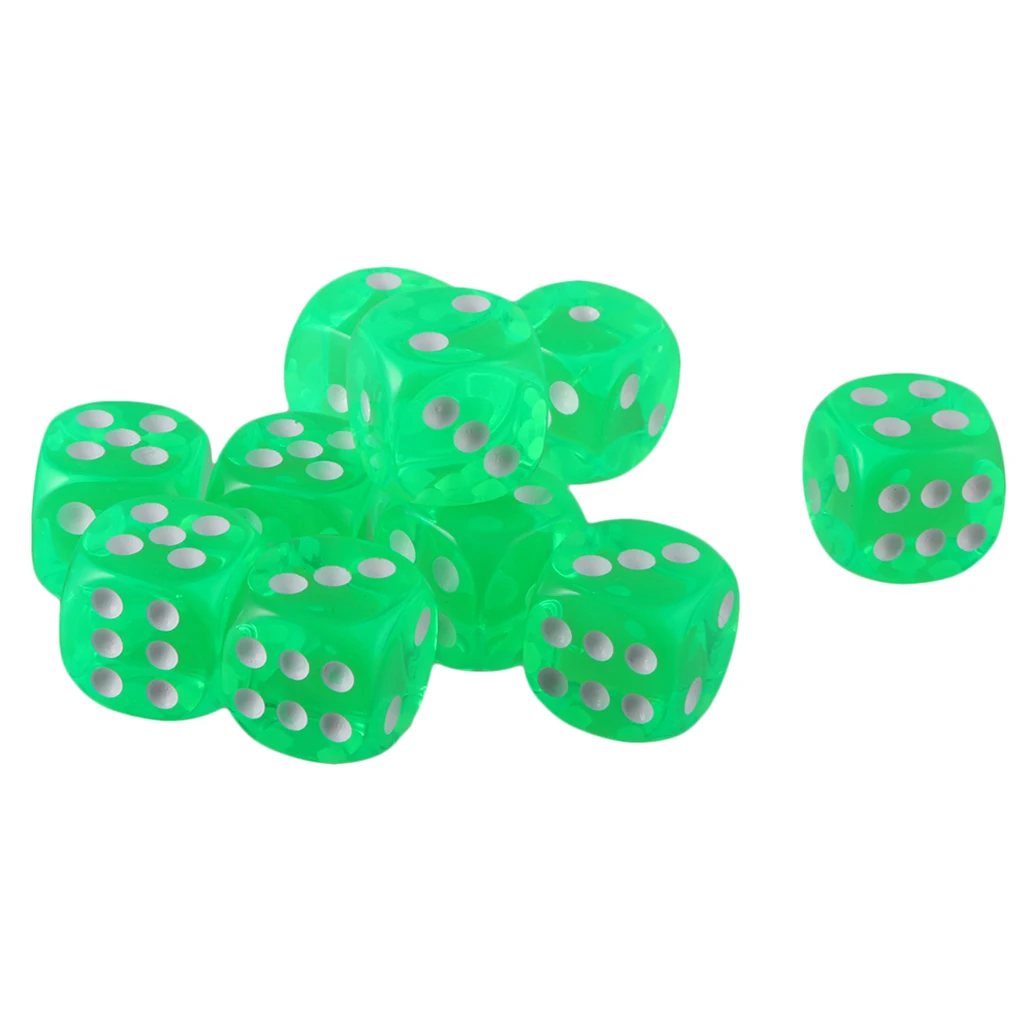 10pcs 16mm Six-sided D6 Dice for Dungeons & Dragons D&D TRPG Dices Party Gambling Dices Game Digital Dices