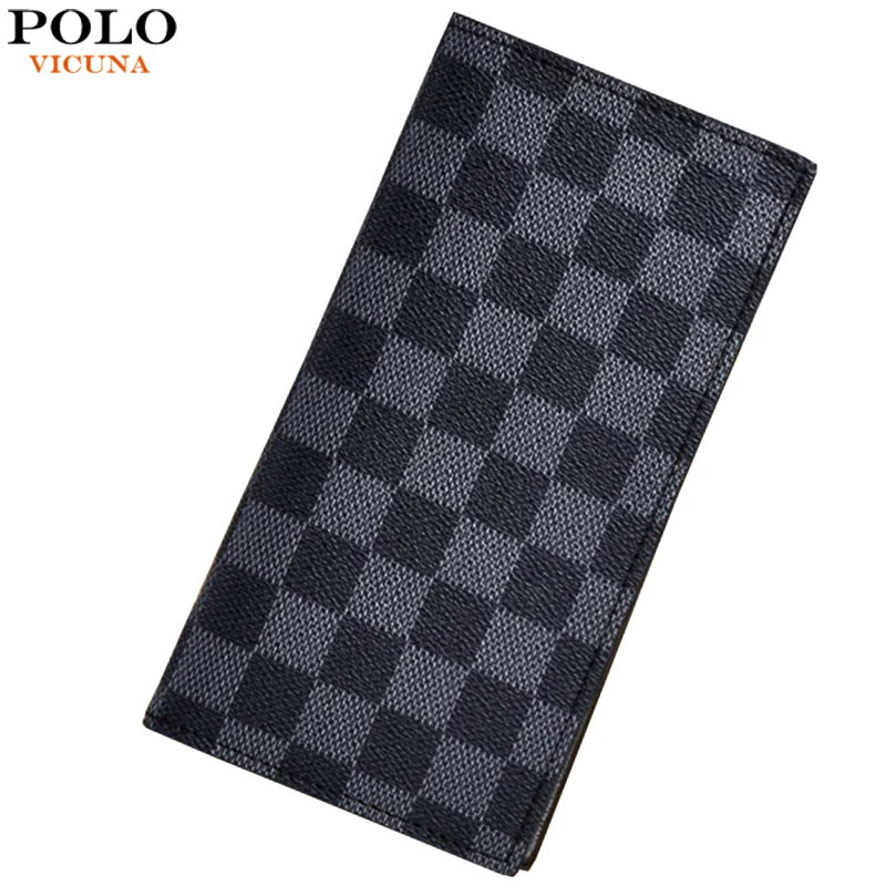 VICUNA POLO брендовый длинный мужской кошелек с отделением для карт мягкий черный
