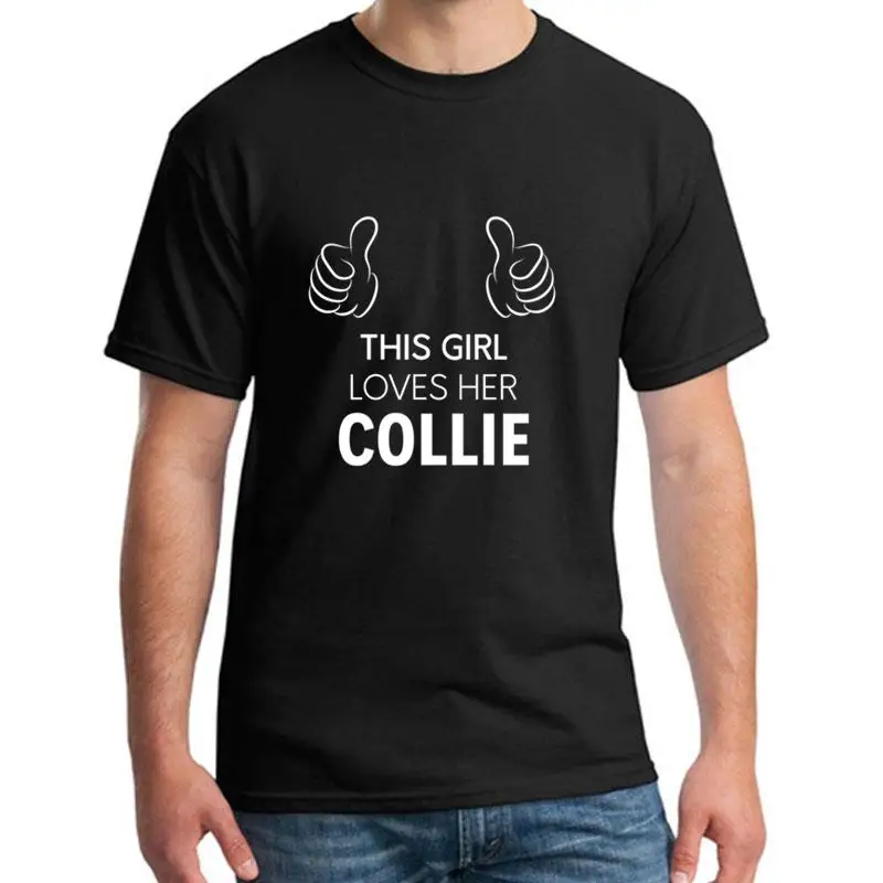 

New Style This Girl Loves Collie t shirt big size s~5xL cotton Breathable Super women t-shirts clothing Normal