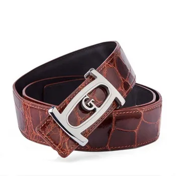 

gete crocodile leather men belt male Genuine leather glossy men belt men business belts leisure Smooth buckle tide