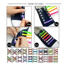 Новинка; 12 шт.; без завязок; шнурки для обуви разных цветов; модные; мягкие; эластичные; удобные; для детей