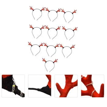 

10pcs Antler Hair Hoops Xmas Hairbands Xmas Adult and Children's Headwear Party Props for Party