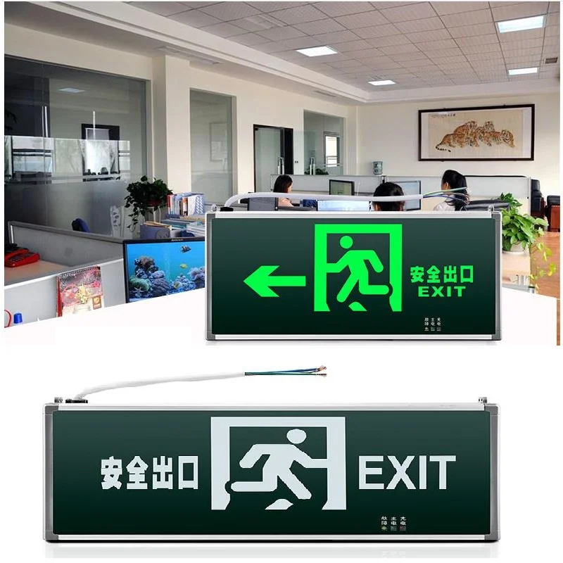 

Corridor Channel Emergency Indicator Light Plug-in Electric Style LED Security Exits Fire Emergency Evacuation Signs