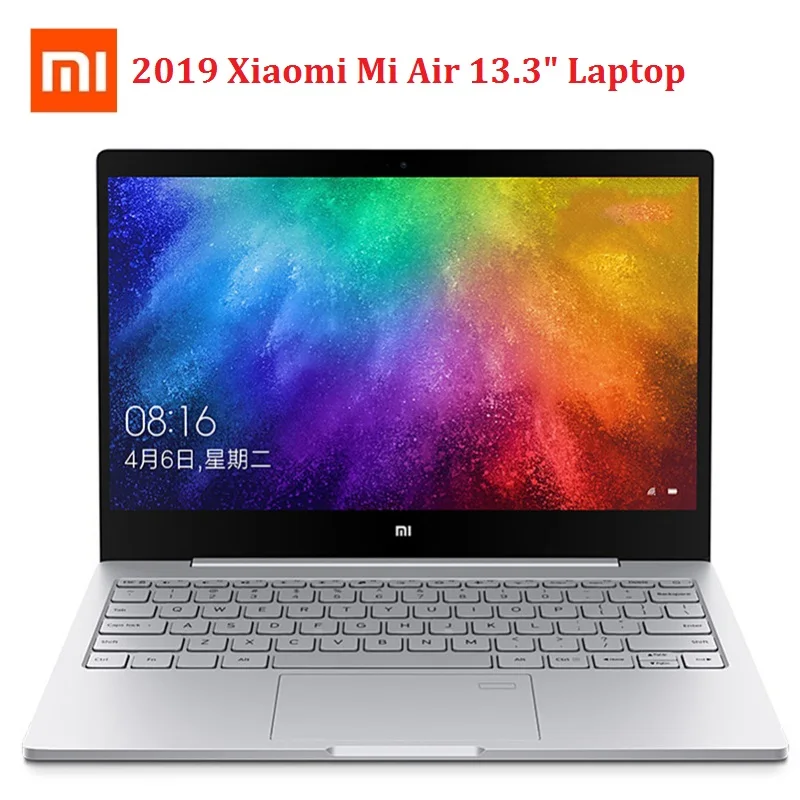 Xiaomi Mi Air 2019 13.3'' Laptop Windows 10 OS Intel Core I7-8550U 8GB RAM 256GB SSD Fingerprint Sensor Notebook 1.0MP Camera