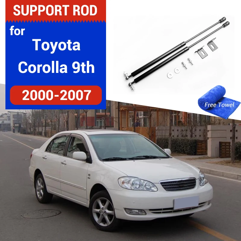Car Bonnet Cover Lift Gas Spring Shock Bracket Strut Bars Hydraulic Rod Damper For Toyota Corolla Allex 2000-2007 E120 E130 9th |