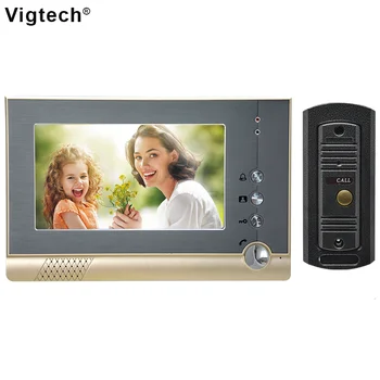 

Vigtech 7'' TFT Color LCD Wired Video Door Phone System Visual Home Intercom Doorbell Indoor Monitor 700TVL Outdoor IR Camera